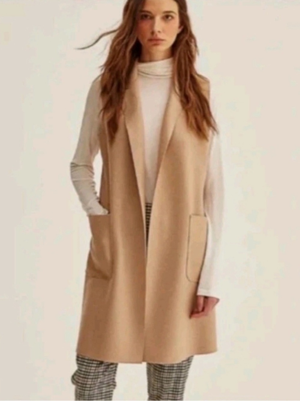 GUC Joie Camel Wool-Blend Long Vest
